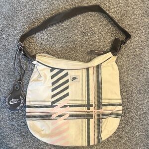 Nike Plaid Beige and Pink Shoulder Bag